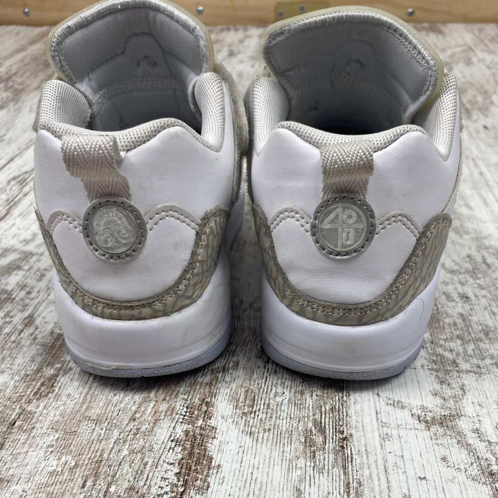 Jordan Spizike Low PS White Gray Silver Elephant Print Retro Sneakers Kids 3Y - Picture 3 of 15